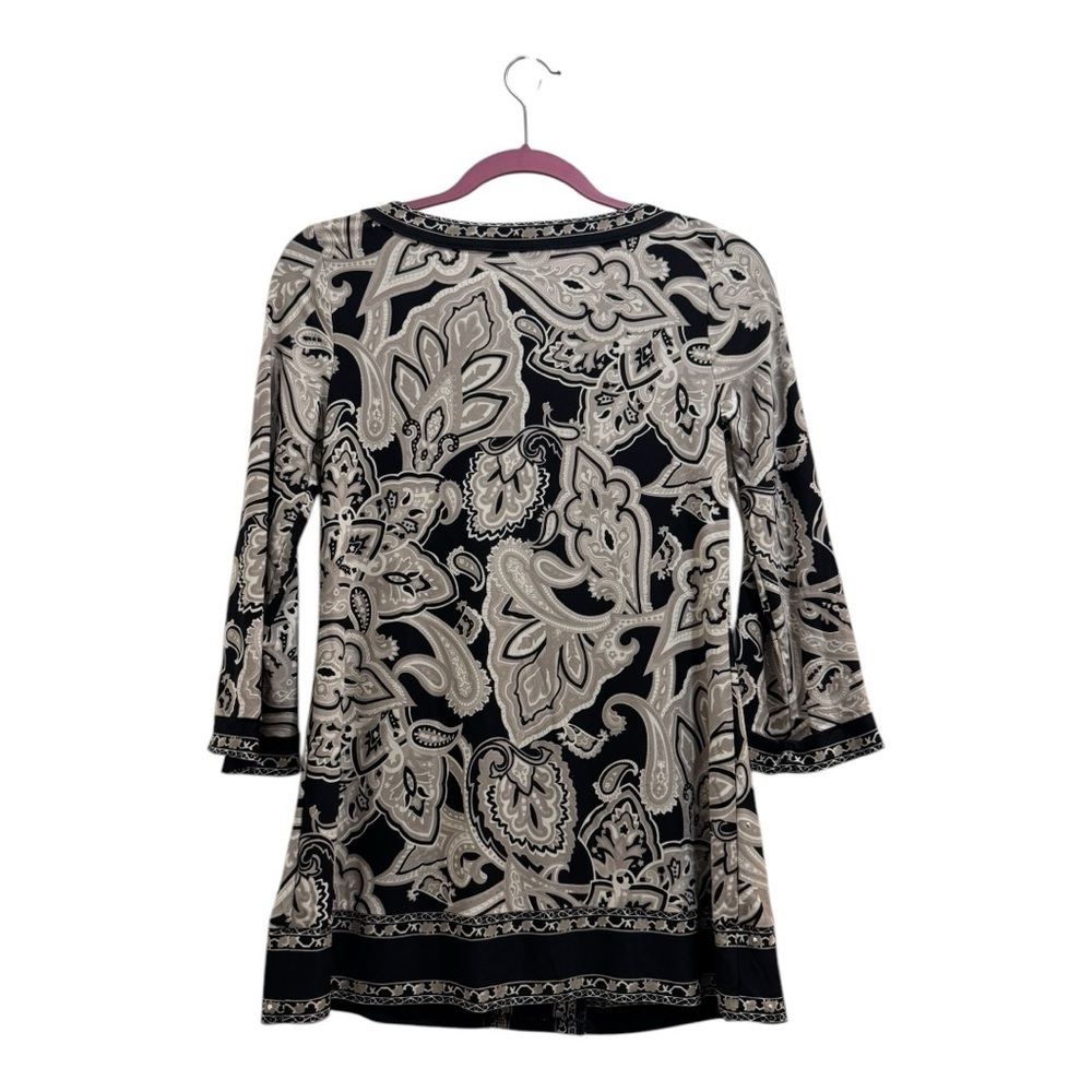 INC International Concepts Embellished Split Neck Top - Picture 2 of 5